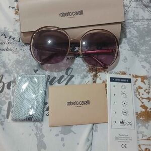 Roberto Cavalli Pink Sunglasses with Gradient Lenses